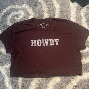 American Eagle cropped Howdy T-shirt Large
